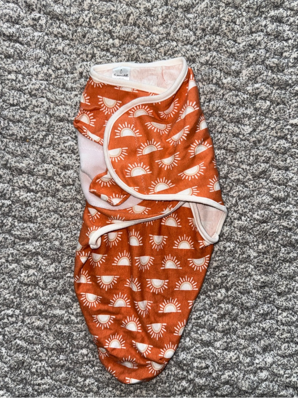 Orange Sun Print Baby Swaddle Wrap
